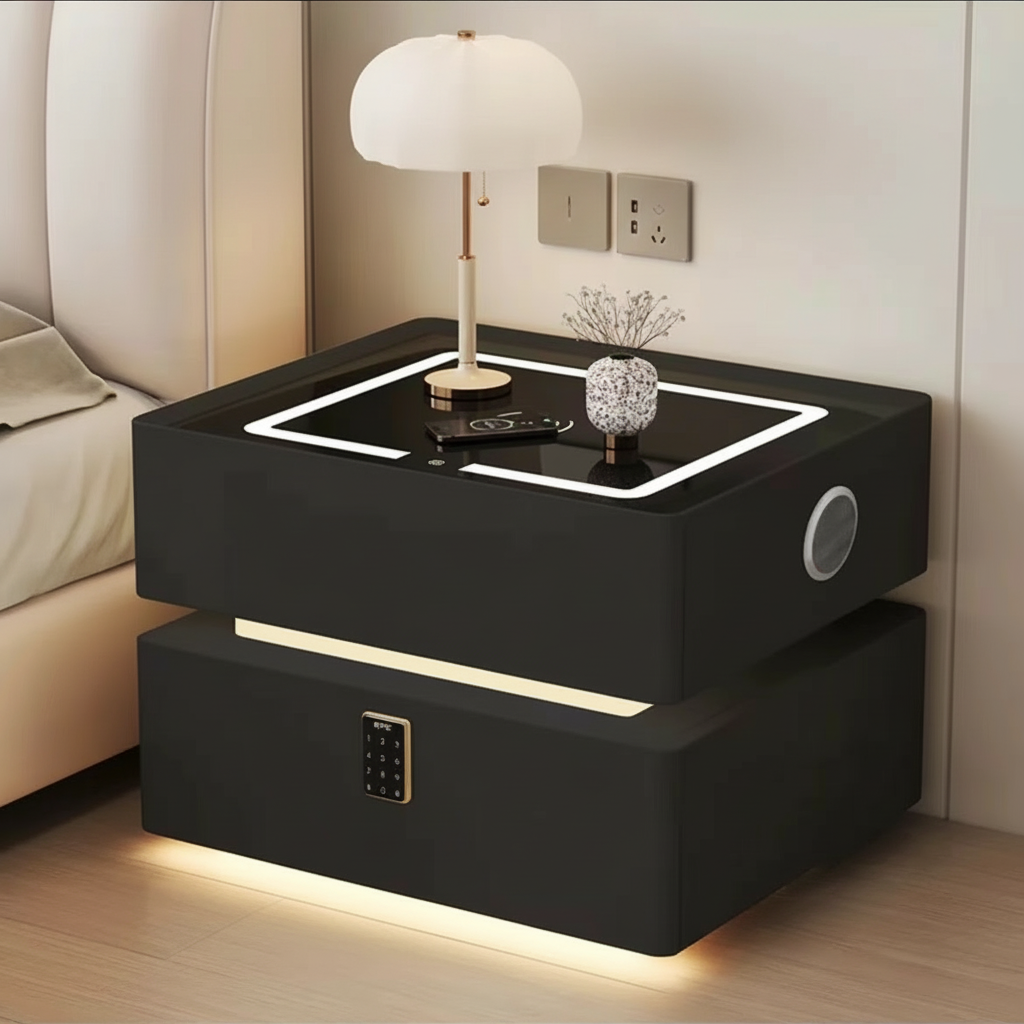 Lumo — Smarter Nachttisch mit Qi, LED, Bluetooth & PIN