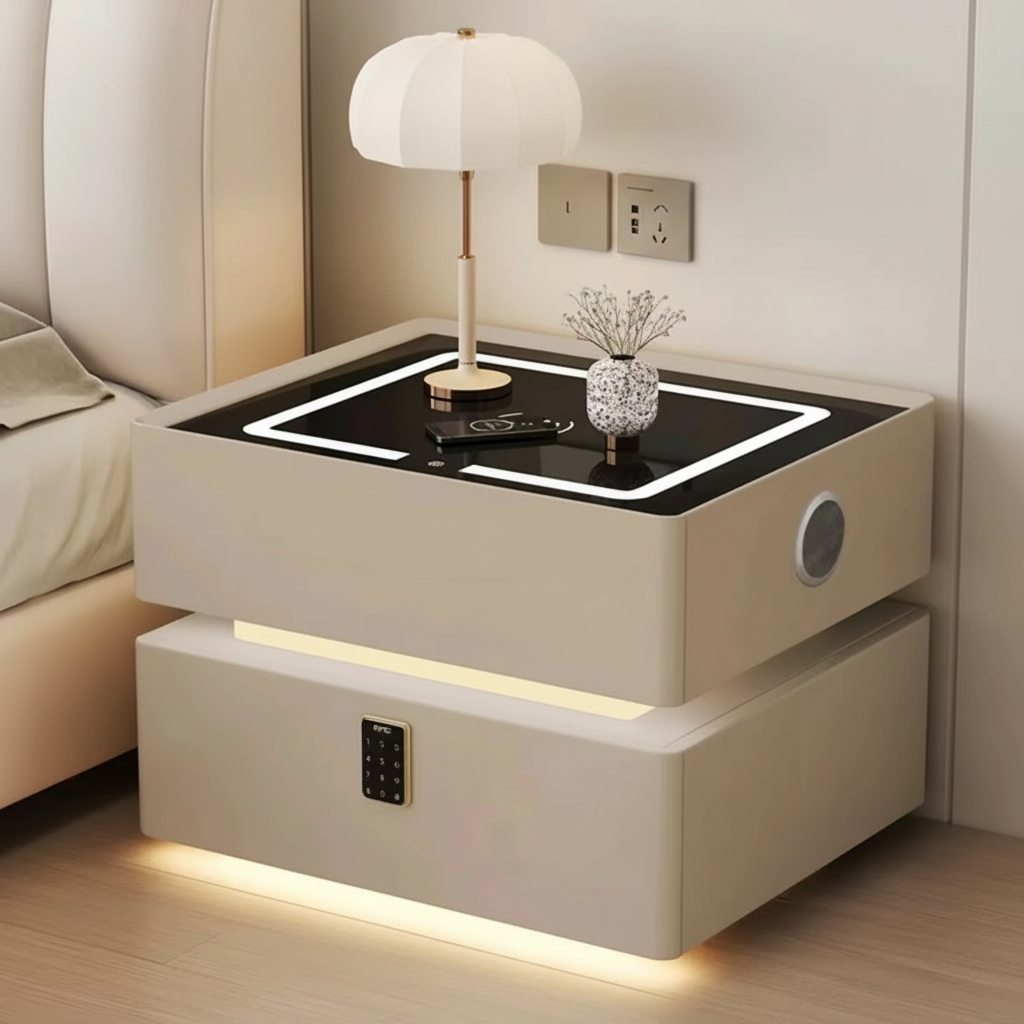 Lumo — Smarter Nachttisch mit Qi, LED, Bluetooth & PIN