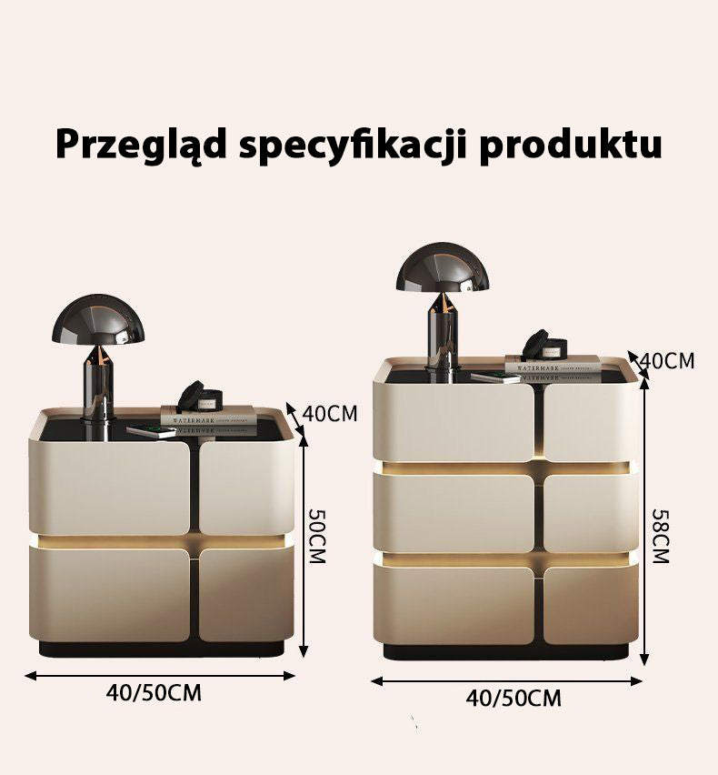 Soft Quad 2 — Smarter Nachttisch mit Qi, LED, Bluetooth & PIN