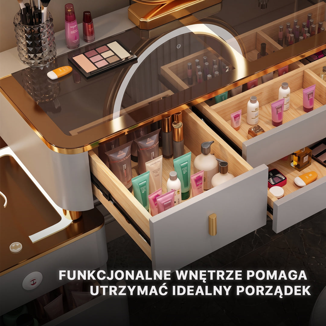 Lumira Glass — Smarter LED-Schminktisch mit Qi & Bluetooth