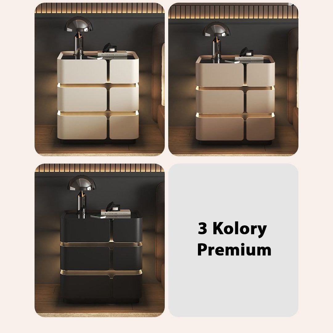 Soft Quad 2 — Smarter Nachttisch mit Qi, LED, Bluetooth & PIN