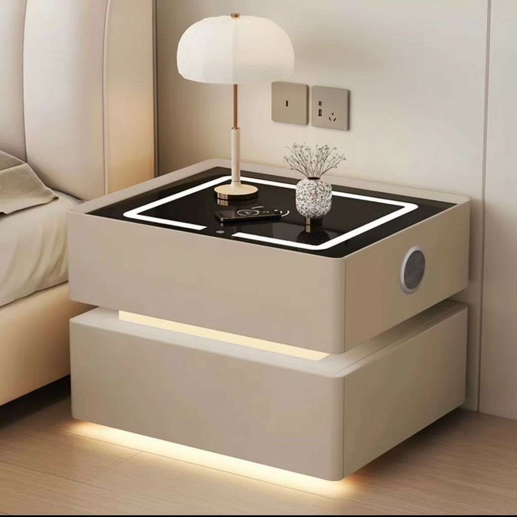 Lumo — Smarter Nachttisch mit Qi, LED, Bluetooth & PIN