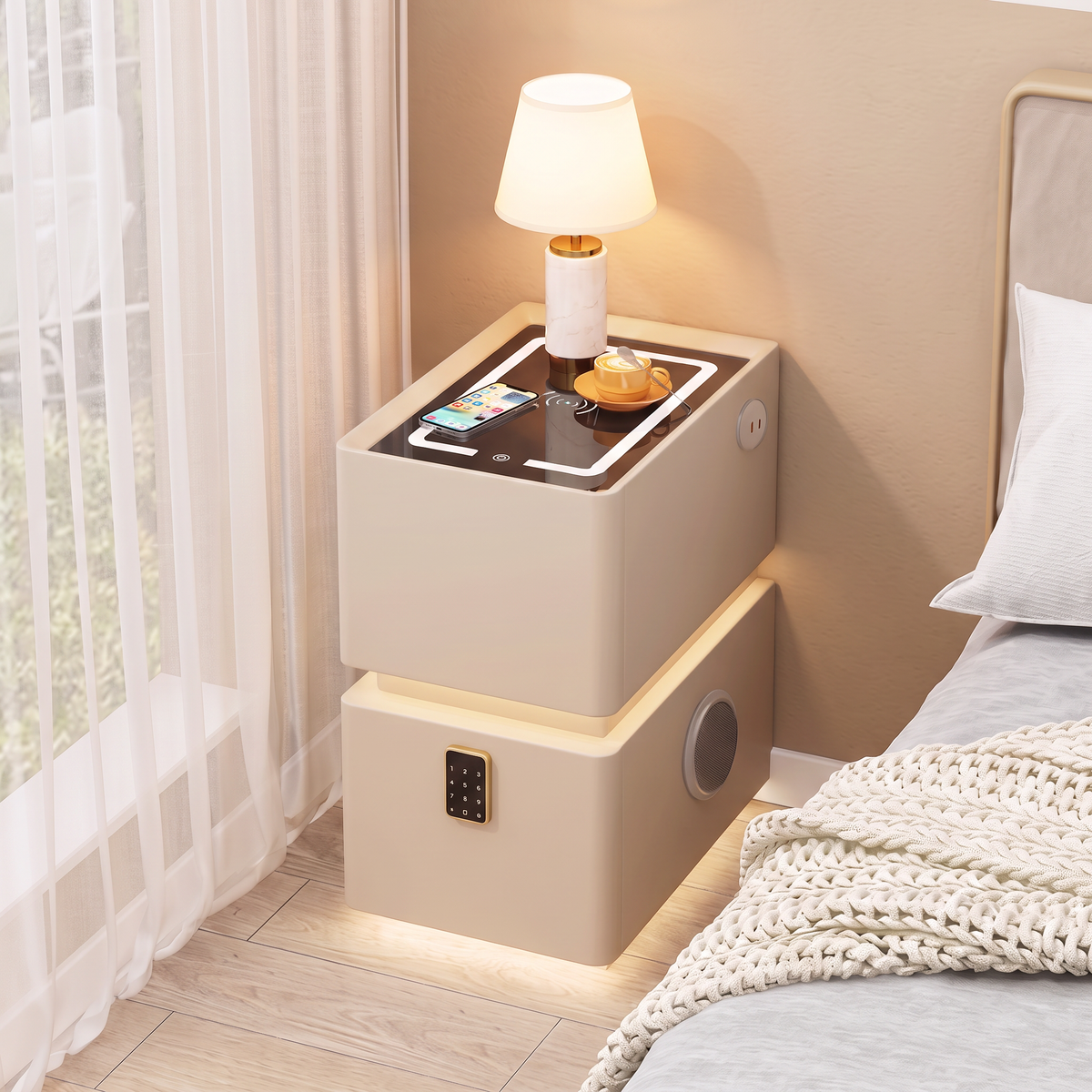 Lumo 25 cm — Smarter kompakter Nachttisch