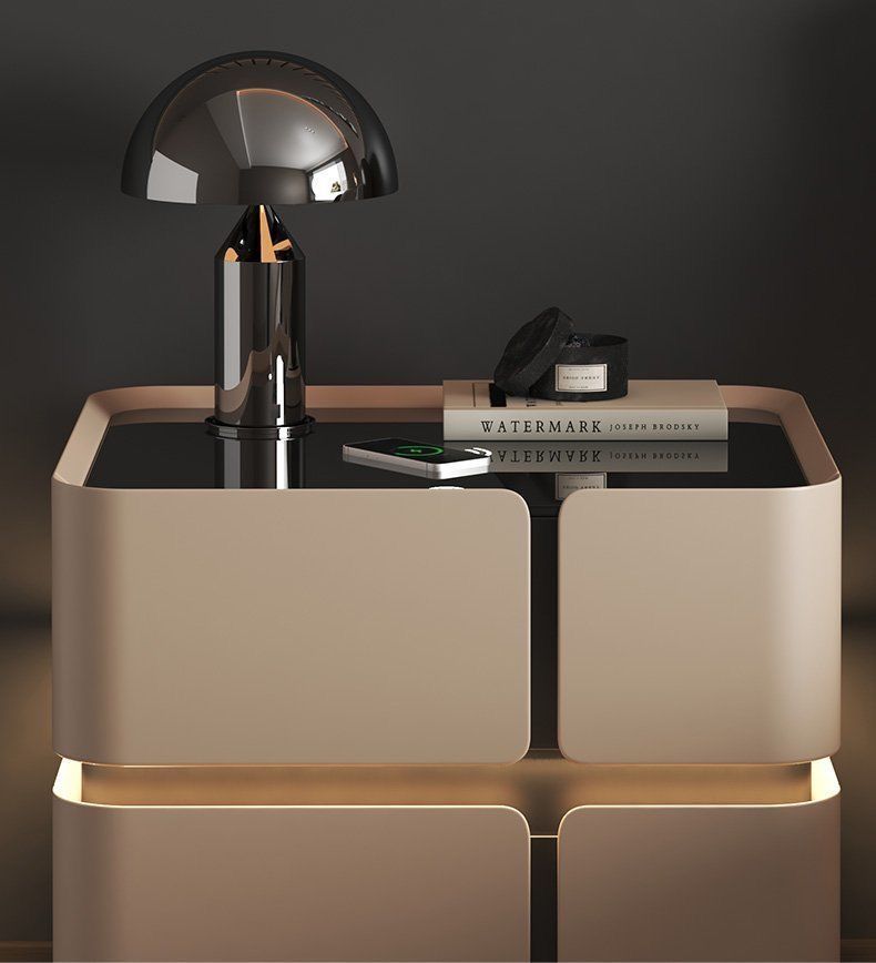 Soft Quad 2 — Smarter Nachttisch mit Qi, LED, Bluetooth & PIN