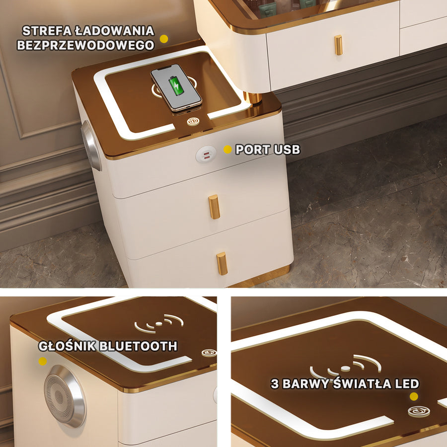 Smart szafka z ładowaniem, LED i Bluetooth