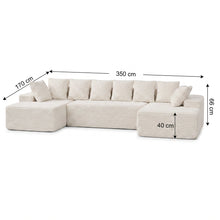 Vasto — Rahmenloses modulares XL-Sofa 350 cm