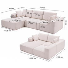 Rivo — Rahmenloses modulares Sofa 270 cm