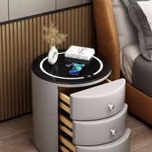 Orbis — Runder smarter Nachttisch mit Qi & LED