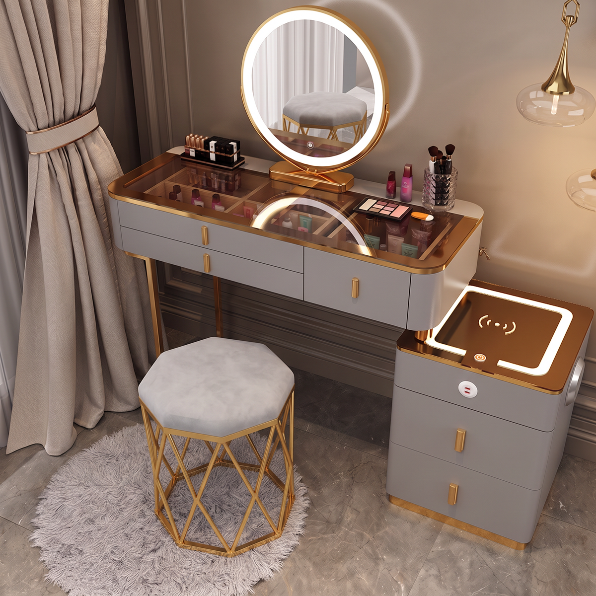 Lumira Glass — Smarter LED-Schminktisch mit Qi & Bluetooth