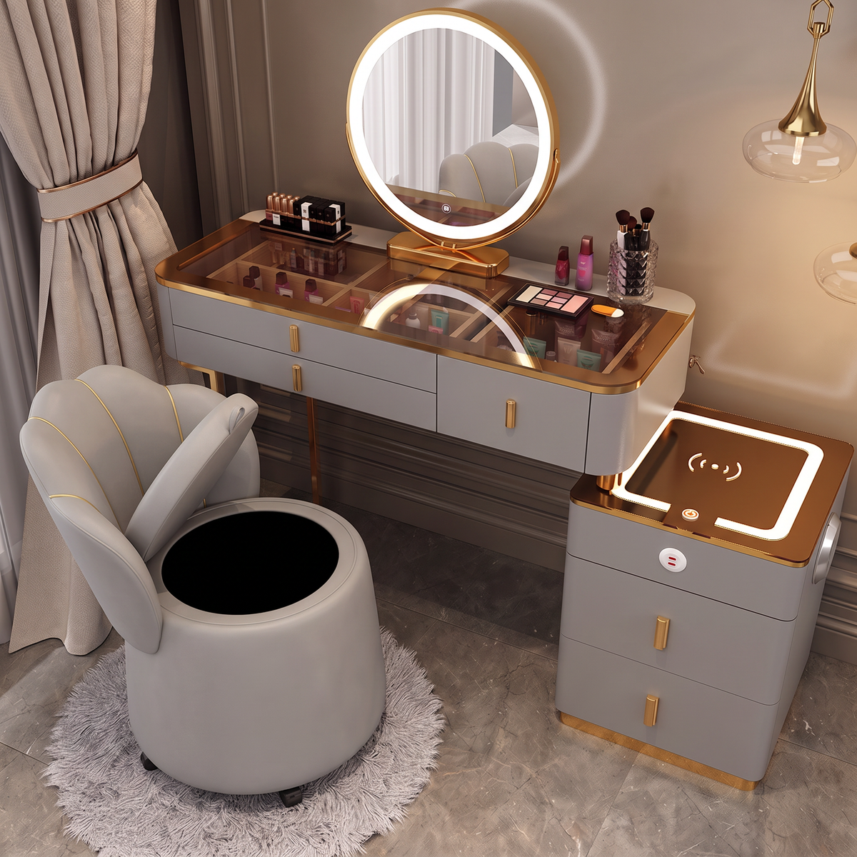 Lumira Glass — Smarter LED-Schminktisch mit Qi & Bluetooth
