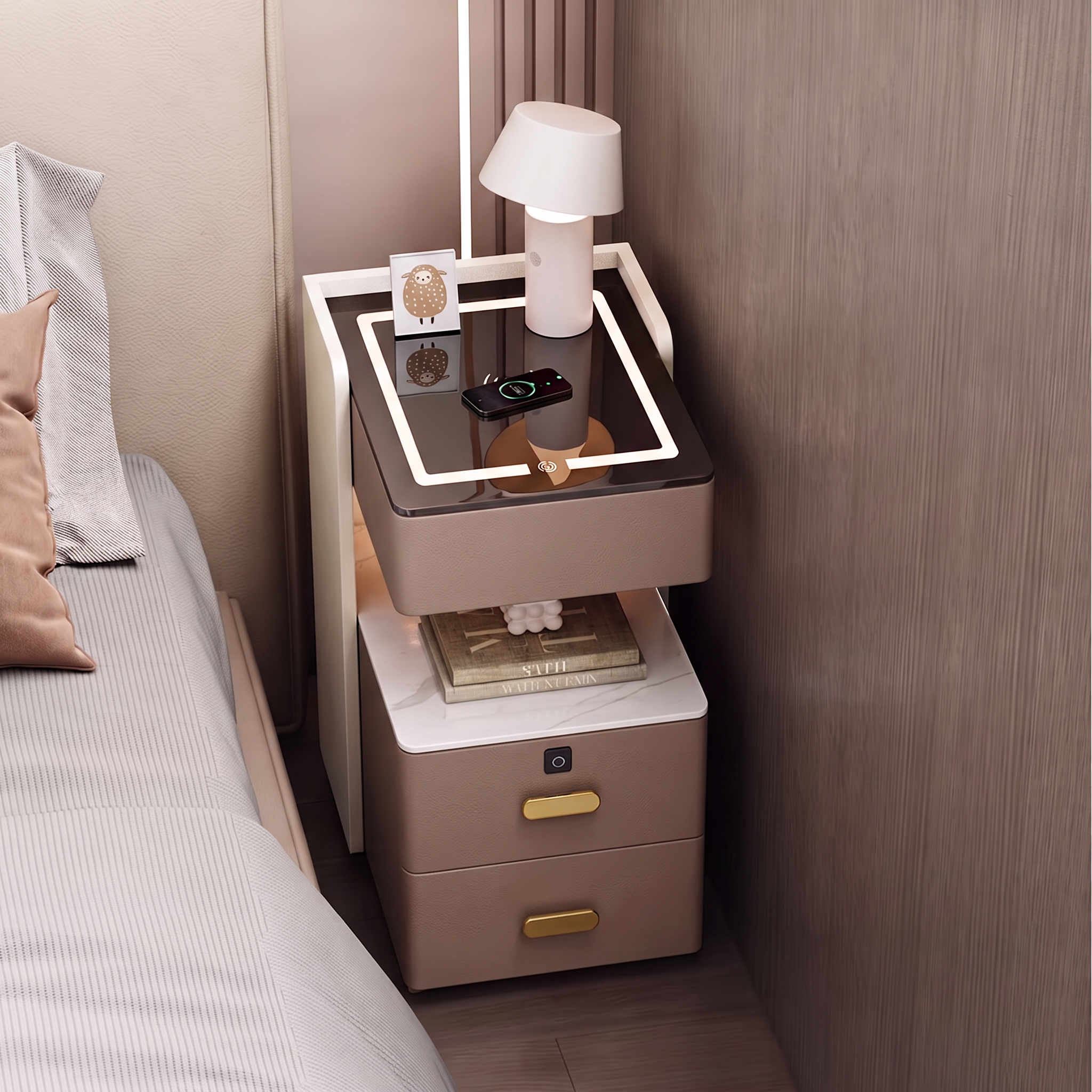 Velora 30 cm — Smarter kompakter Nachttisch