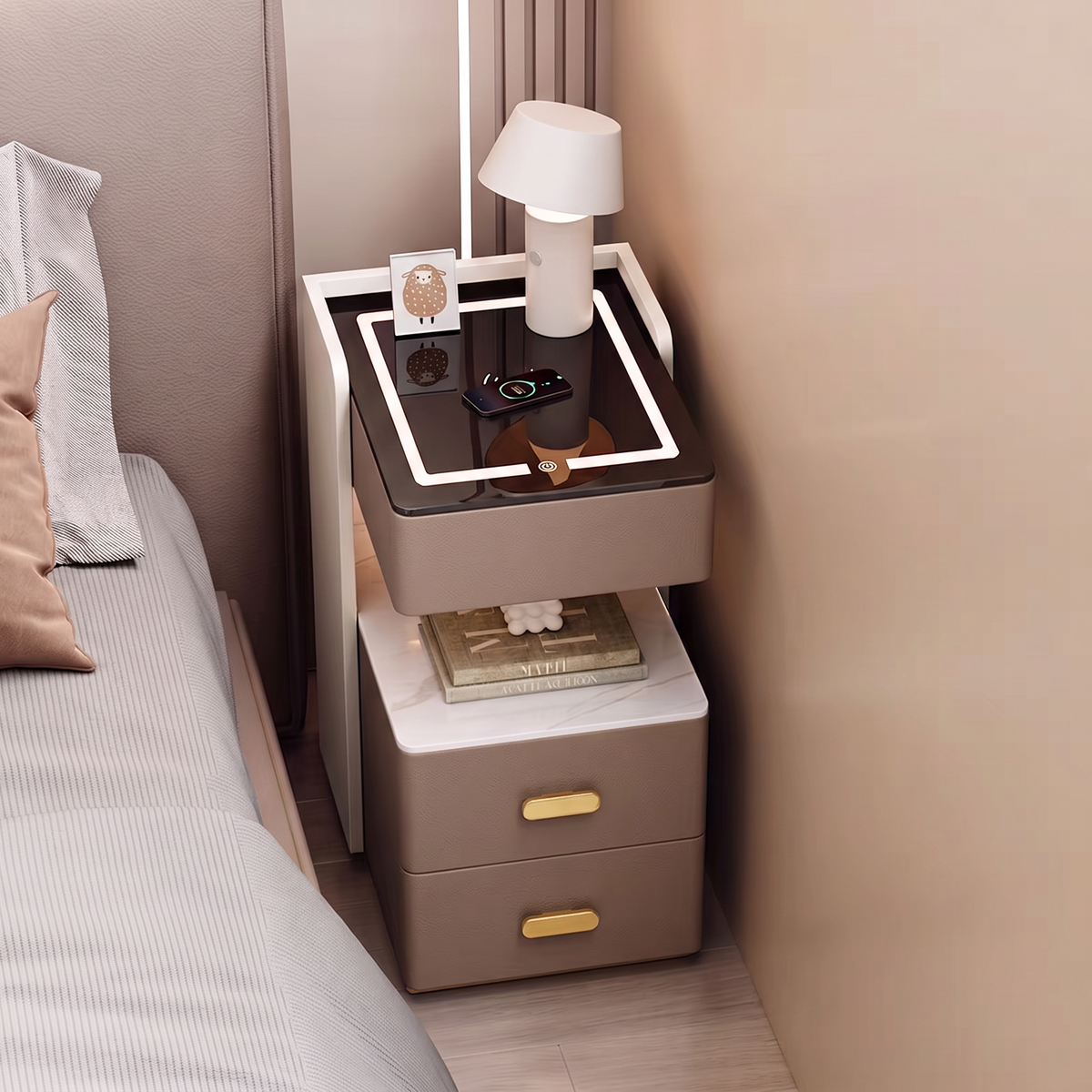 Velora 30 cm — Smarter kompakter Nachttisch
