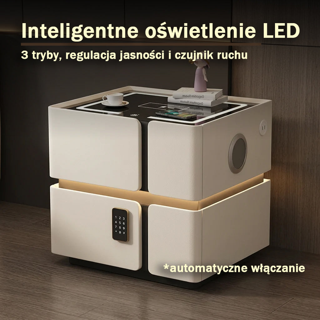 Soft Quad 2 — Smarter Nachttisch mit Qi, LED, Bluetooth & PIN